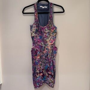 Colorful Floral Print Mini Dress